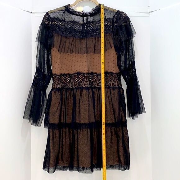 Zara Tulle & Lace Layered Contrast Dress - Picture 10 of 15